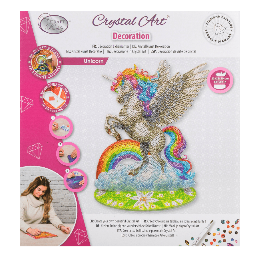 Unicorn Crystal Art Wooden Decoration pack