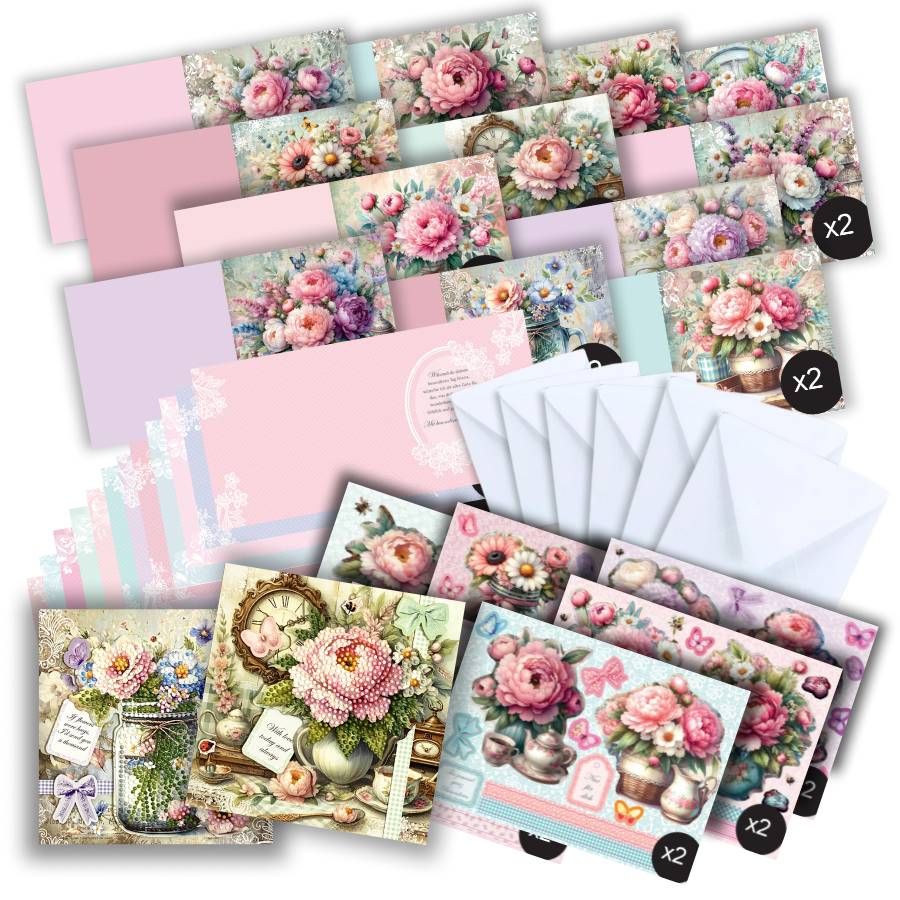 Vintage Summer Collection Card Making Kit x 24 Cards
