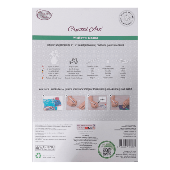 Wildflower Blooms Crystal Art 3D Buildable Kit back