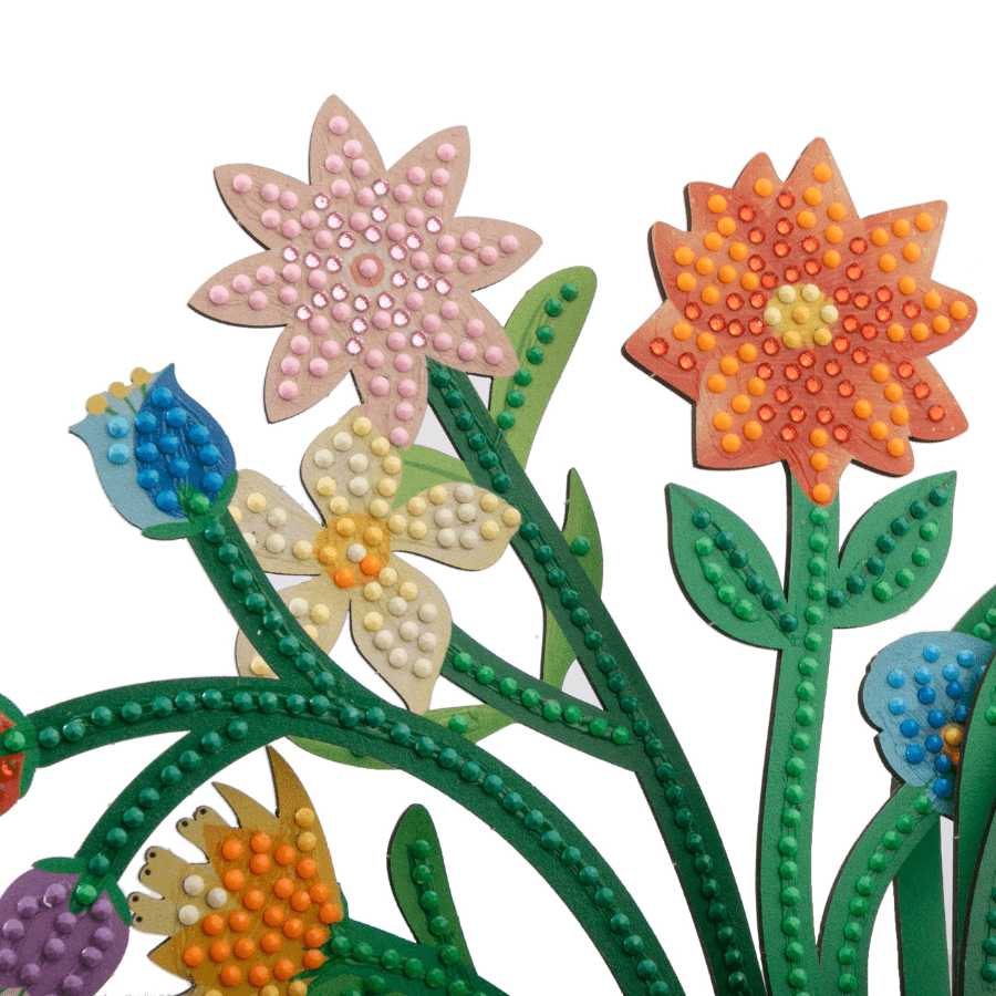 Wildflower Blooms Crystal Art 3D Buildable Kit flowers