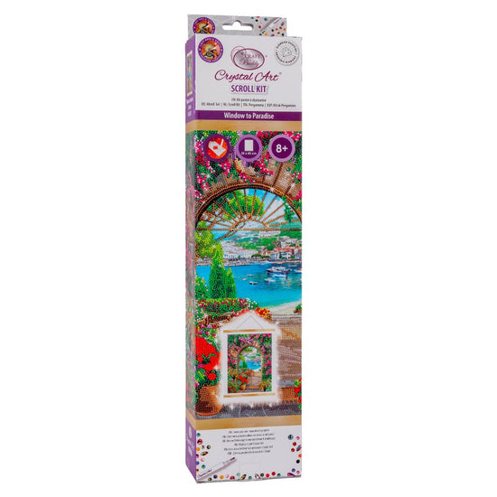 "Window To Paradise" Crystal Art Scroll Front Packaging