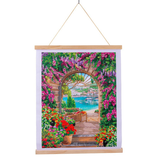 "Window To Paradise" Crystal Art Scroll Front
