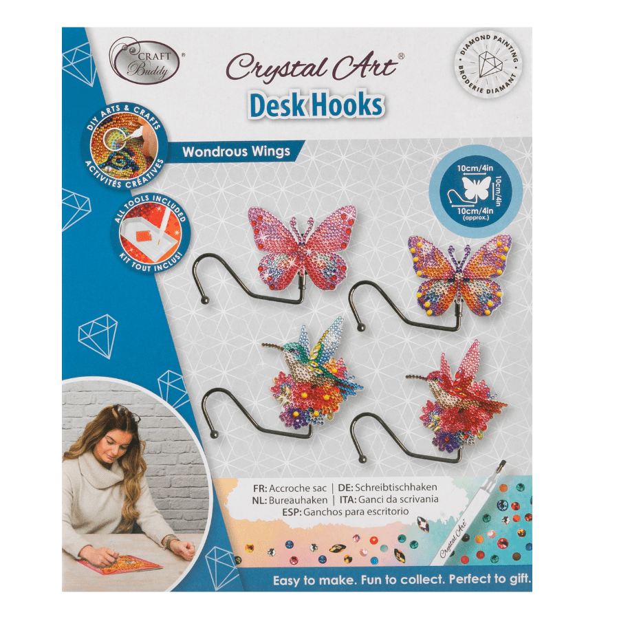 Wondrous Wings Crystal Art Desk Hooks pack