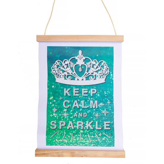 "Keep Calm & Sparkle" Mini Crystal Art Scroll Kit