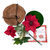 Poinsettia LED Forever Flowerz hanging basket contents