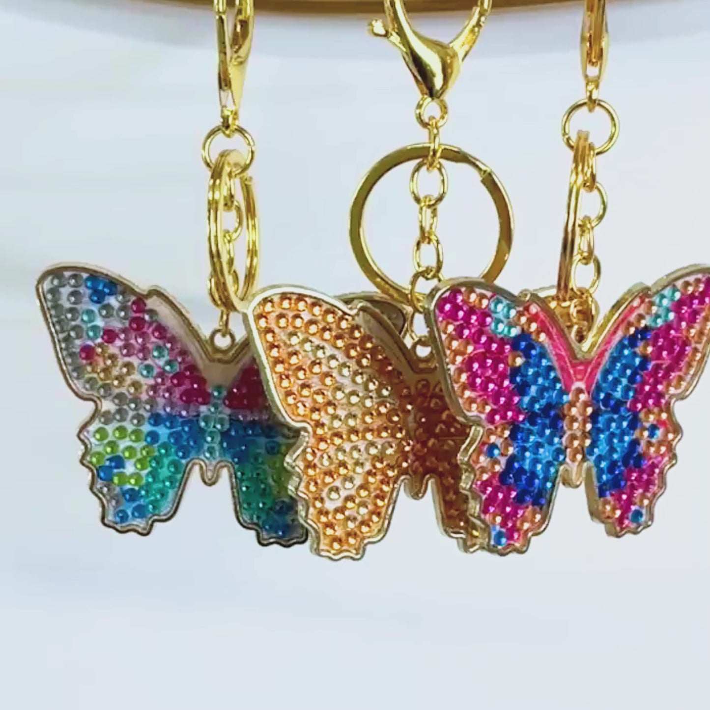 Bella Butterfly Crystal Art Metal Keyring Kit