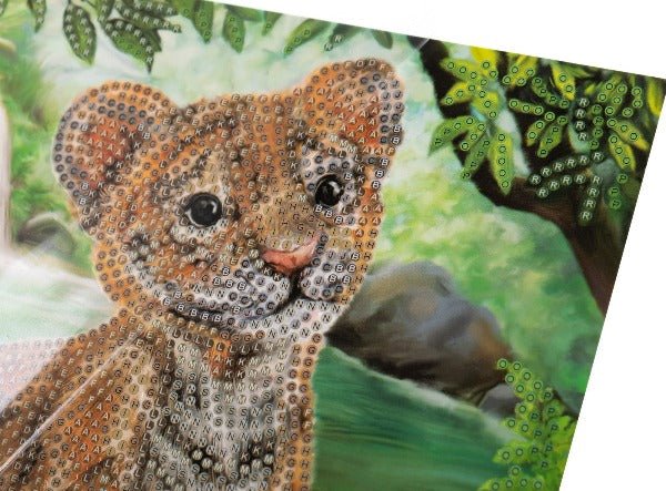 "Tiger Cub" 18x18cm Crystal Art Card