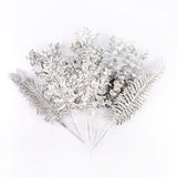 Forever Flowerz Metallic Large Silver Leaves