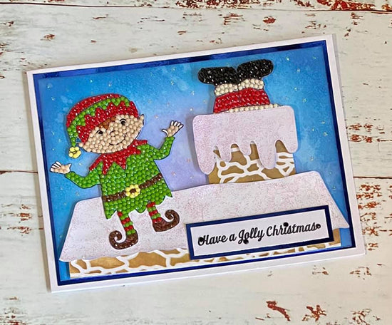 CCST34: Craft Buddy Crystal Art Santa’s Little Helper A6 Stamp Set