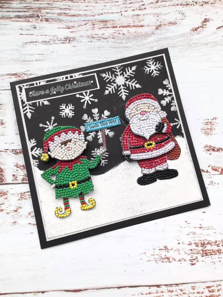 CCST34: Craft Buddy Crystal Art Santa’s Little Helper A6 Stamp Set