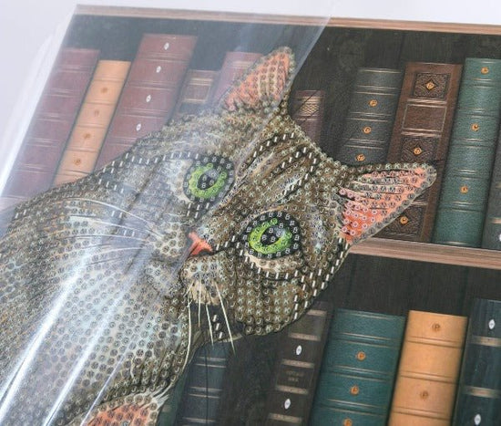 Cats In The Library Crystal Art Notebook - Close Up