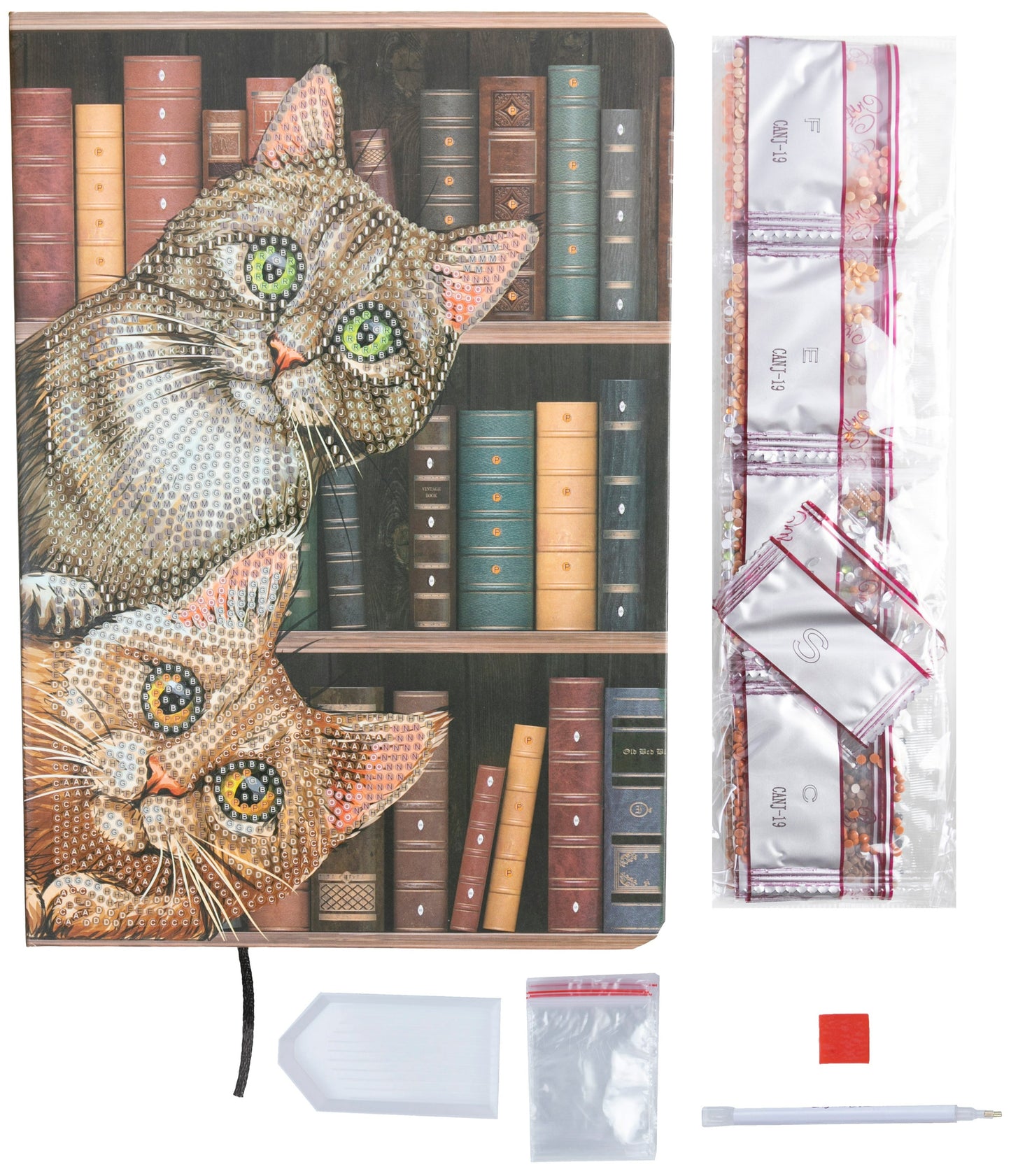 Cats In The Library Crystal Art Notebook - Contents