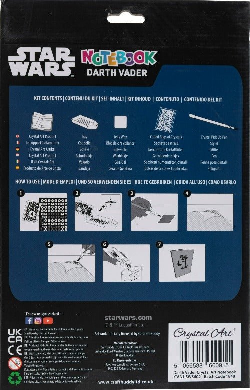 Load image into Gallery viewer, Darth Vader Crystal Art Notebook - Back Packaging
