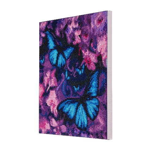 "Blue Violet Butterflies " Framed Crystal Art Kit 30x30cm