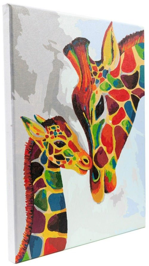 "Colourful Giraffes" Paint by Numb3rs 30x40cm Framed Kit - Side