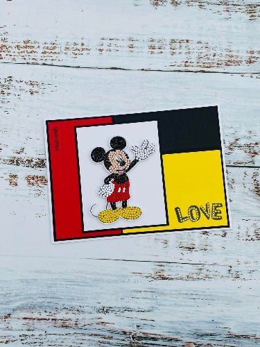 Mickey Mouse Crystal Art A6 Stamping Set - Made With Love