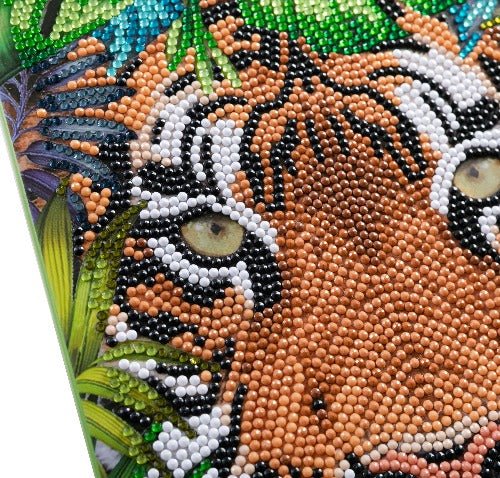 Tiger In The Forest Crystal Art Notebook - Close Up