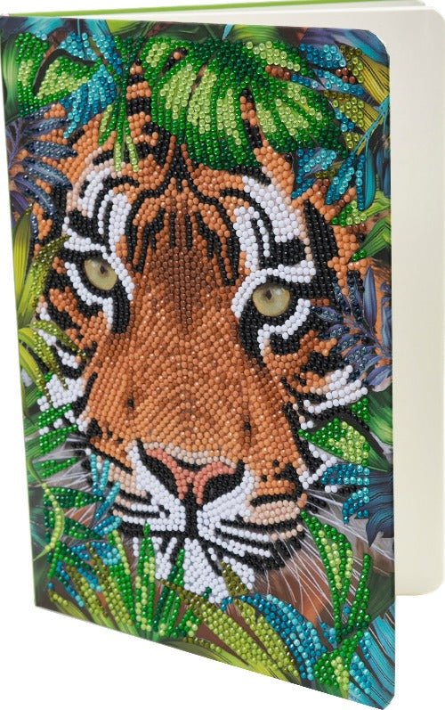 Tiger In The Forest Crystal Art Notebook - Side View