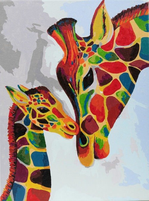 "Colourful Giraffes" Paint by Numb3rs 30x40cm Framed Kit - Front