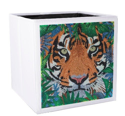 Load image into Gallery viewer, &amp;quot;Tiger&amp;quot; Crystal Art Folding Storage Box 30x30cm Side
