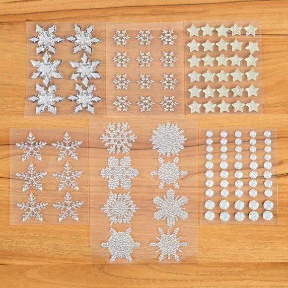 Snowflake and Star Adhesive Gems Assortment