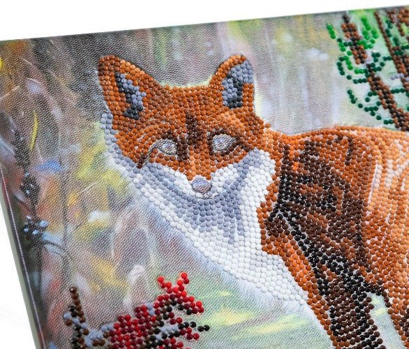 Autumn fox crystal art kit close up