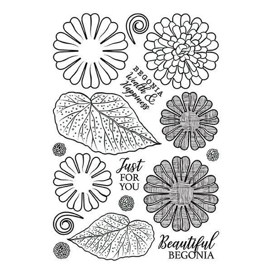 Load image into Gallery viewer, Forever Flowerz: Beautiful Begonias Stamp Set
