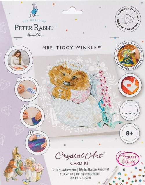 Mrs. Tiggy-winkle 18x18cm Crystal Art Card