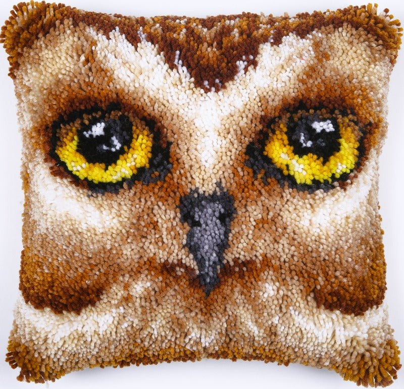 "Owl" Pre Printed Latch Hook Cushion Kit 48*48cm