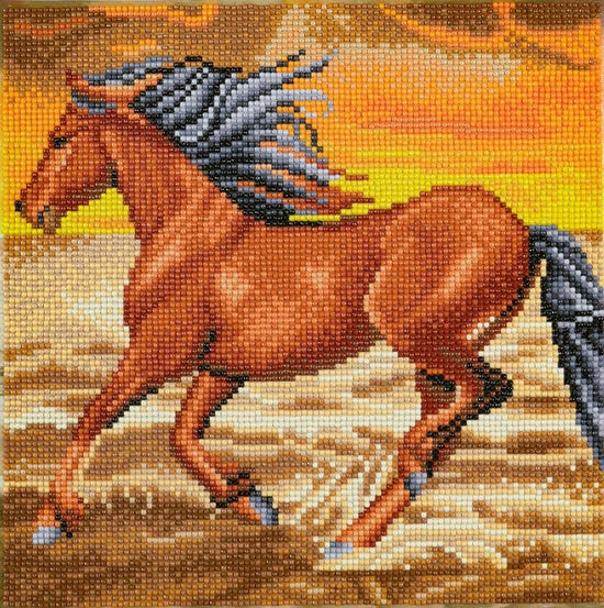 "Horse on the Run" Crystal Art Kit 30x30cm