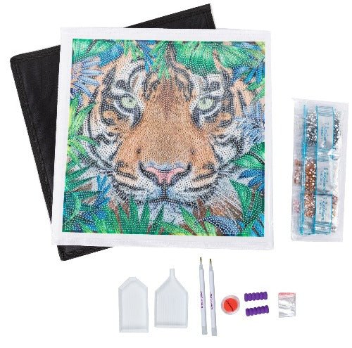 Load image into Gallery viewer, &amp;quot;Tiger&amp;quot; Crystal Art Folding Storage Box 30x30cm Content 
