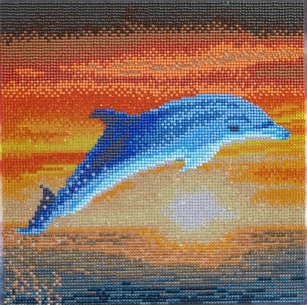 Dolphin sunrise crystal art kit