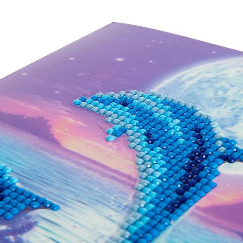 Load image into Gallery viewer, &amp;quot;Moonlight Dolphins&amp;quot; Crystal Card Kit
