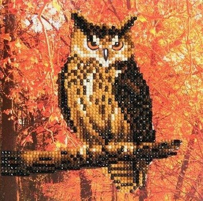 "Autumn Owl" Crystal Art Card Kit