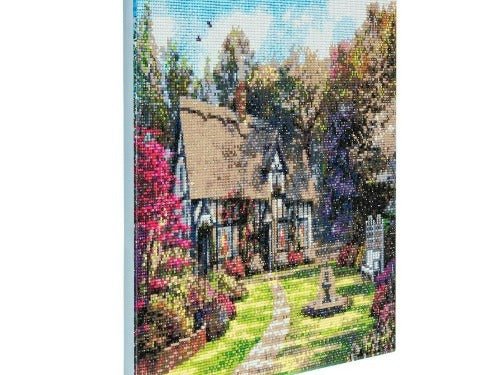 "Country Cottage" Framed Crystal Art Kit 40x50 cm