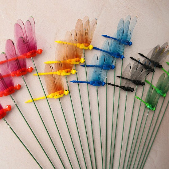 Forever Flowerz Decorative Dragonflies on Stems set of 40