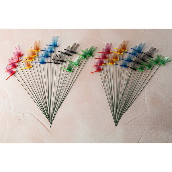 Forever Flowerz Decorative Dragonflies on Stems set of 40