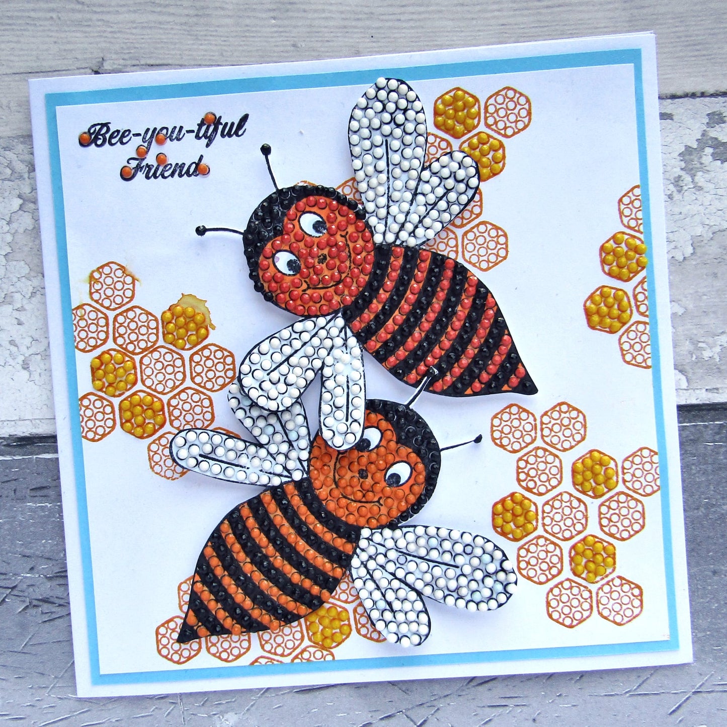 Load image into Gallery viewer, Craft Buddy Buzzing Bee Crystal Art A6 Stamp Set
