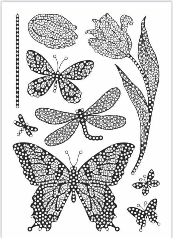 CCST20: Craft Buddy Butterfly Blooms A5 Crystal Art Stamp Set