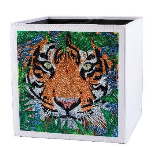 "Tiger" Crystal Art Folding Storage Box 30x30cm Front 