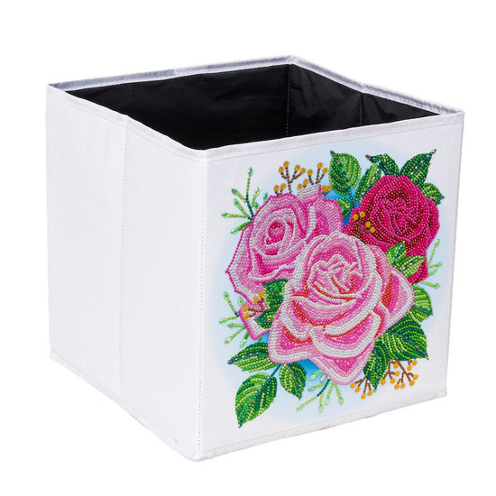 "Ravishing Rose" Crystal Art Folding Storage Box 30x30cm