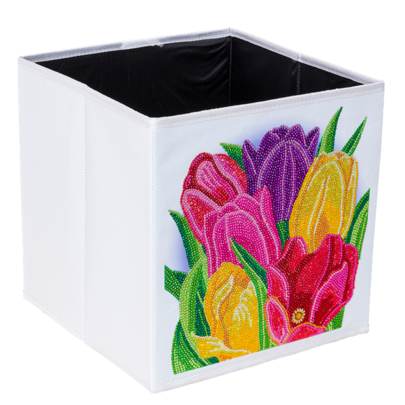 Crystal Art Folding Storage Box 30*30cm- Terrific Tulips