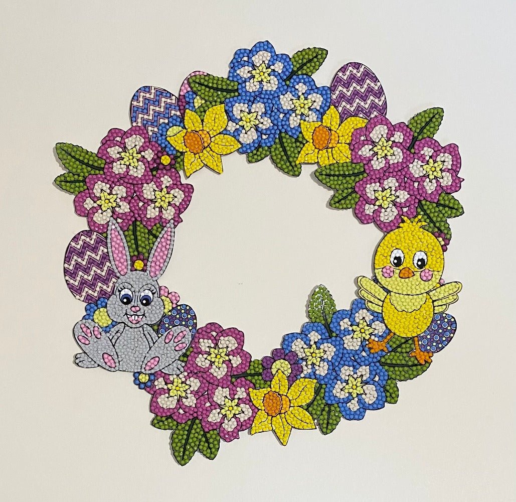 Load image into Gallery viewer, &amp;quot;Buildable Easter&amp;quot; Crystal Art Wreath Kit
