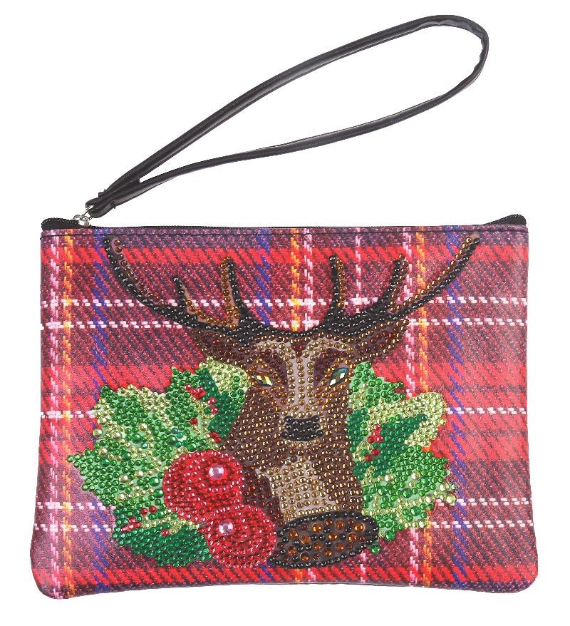 "Festive Stag" Crystal Art Pouch