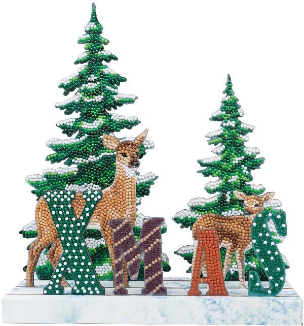 Crystal Art XMAS Woodland Deer Scene - Front View