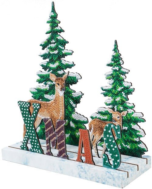 Crystal Art XMAS Woodland Deer Scene - Side View