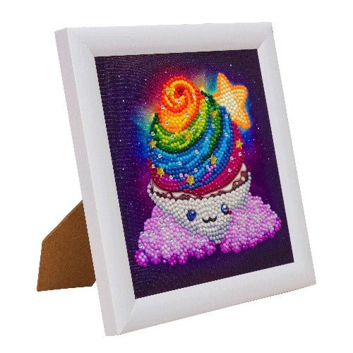 "Rainbow Cupcake" Ashley Erickson Frameable Crystal Art