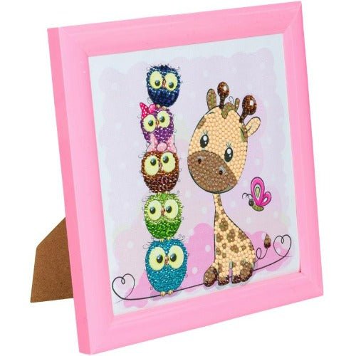Load image into Gallery viewer, &amp;quot;Giraffe and Friends&amp;quot; Crystal Art Frameable 16x16cm
