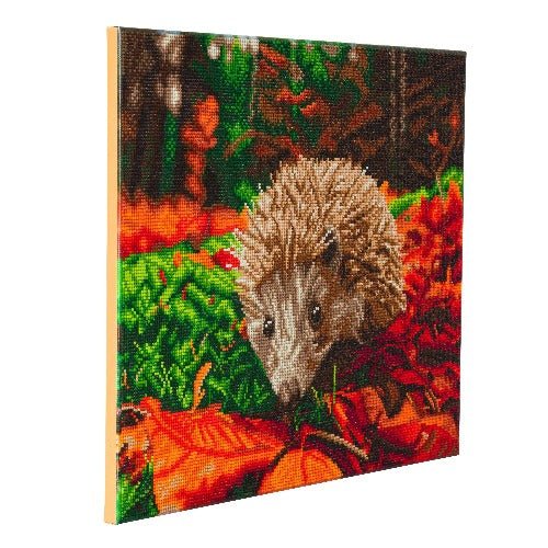 Load image into Gallery viewer, Hedgehog crystal art canvas side view
