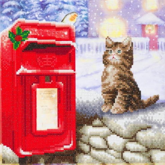 "Postman Cat" Crystal Art Kit 30x30cm